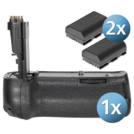 MeiKe Canon EOS 6D İçin MeiKe MK-6D Batter Grip + 2 Ad. LP-E6 Batarya