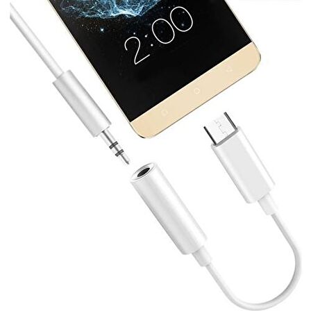Ayex Type-C Için 3.5mm Kulaklık ve Mikrofon Adaptörü Beyaz