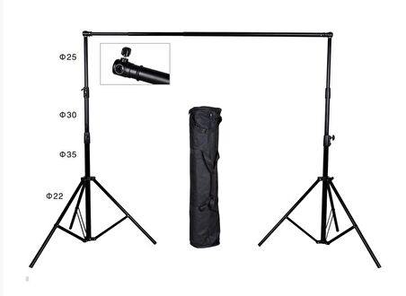 Ayex  Teleskopik Crossbarlı Taşınabilir Fon Askı Sistemi 280cm x 300cm