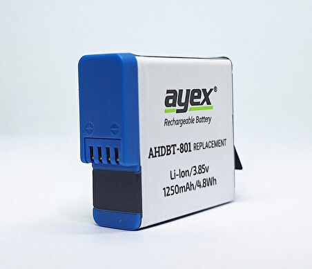 Ayex AHDBT-801 Batarya, GoPro Hero 8, 7, 6, 5 Uyumlu