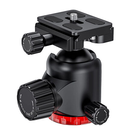 JUSINO BE-36 Profesyonel Tripod Kafası – 12 kg Taşıma Kapasiteli – CNC Alüminyum – 360° Panoramik Hareket – Arca-Swiss Uyumlu