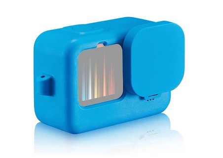 Ayex Hero 9 Silikon Kılıf Mavi – GoPro Hero 9 / 10 / 11 / 12 / 13 ile Uyumlu, Lens Kapaklı