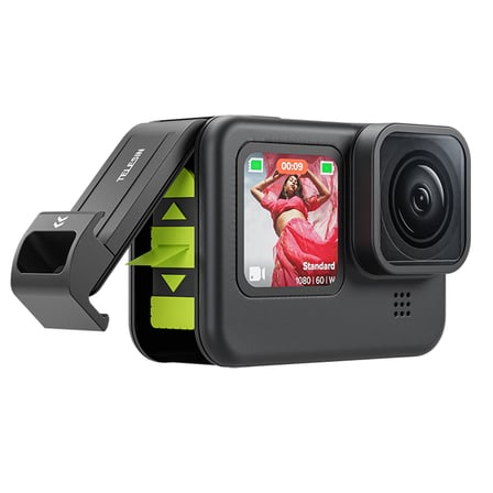 Ayex Telesin GP-CLC-G11 Şarj Portlu Su Korumalı Batarya Kapağı GoPro Hero 9 10 11 12 13 ile Uyumlu USB-C Yan Kapak