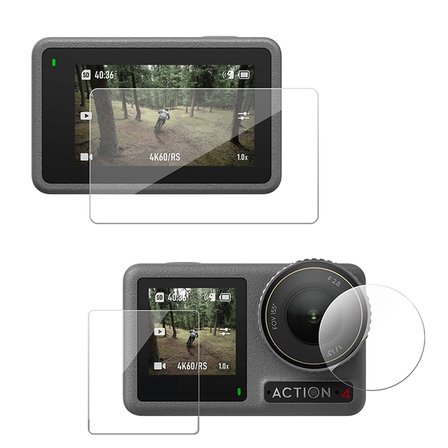 Ayex Temperli Cam Koruma Seti Telesin S6-FLM-06-TDJ – DJI Osmo Action 3/4 Uyumlu, Action 5 Kısmi Uyumlu