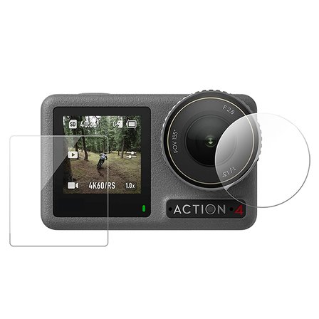 Ayex Temperli Cam Koruma Seti Telesin S6-FLM-06-TDJ – DJI Osmo Action 3/4 Uyumlu, Action 5 Kısmi Uyumlu