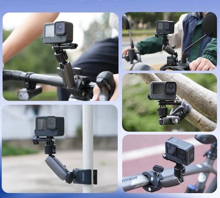 Ayex Crab Claw Clamp Mount Telesin S3-HBM-01 Aksiyon Kamera Kelepçe Aparatı GoPro DJI ile Uyumlu
