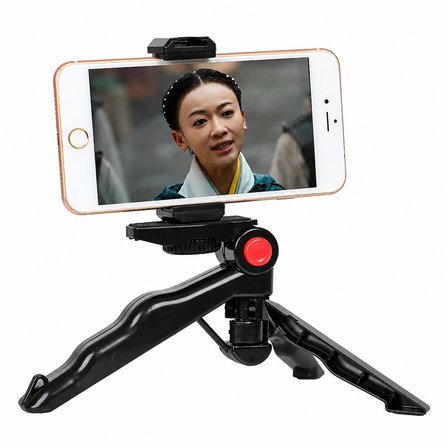 Ayex AX-MT10 Masaüstü Mini Tripod + Telefon Tutucu, 1/4” Vida Uyumlu, 120° Eğim Ayarlı, Katlanabilir Kompakt Tasarım