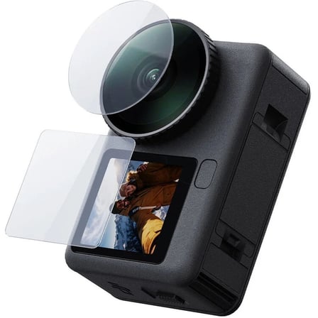 Ayex Telesin S6-FLM-25 Temperli Cam Lens ve Ekran Koruyucu Seti – DJI Osmo Action 6 ile Uyumlu