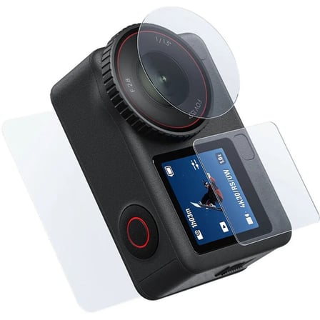 Ayex Telesin S6-FLM-25 Temperli Cam Lens ve Ekran Koruyucu Seti – DJI Osmo Action 6 ile Uyumlu