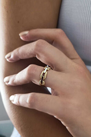 Sarı Altın Taşsız Altın Zincir Yüzük