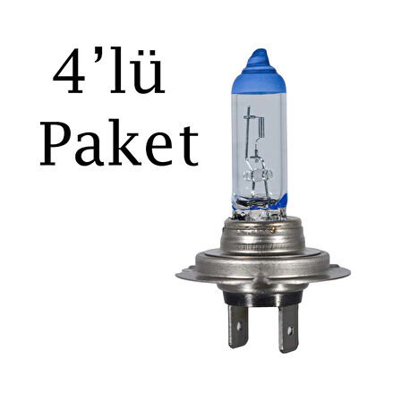 Tecpo Ampul Halojen 12V 55W Süper Beyaz Px26D 4'lü Paket