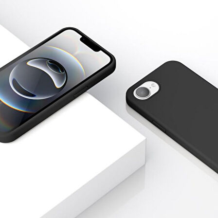 Vonmahlen iPhone 16e için Yumuşak Silikon Kılıf - Siyah
