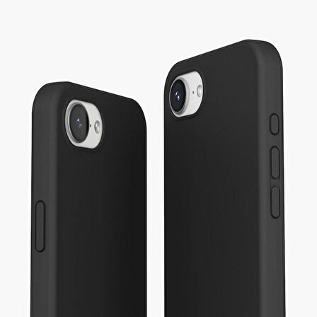 Vonmahlen iPhone 16e için Yumuşak Silikon Kılıf - Siyah