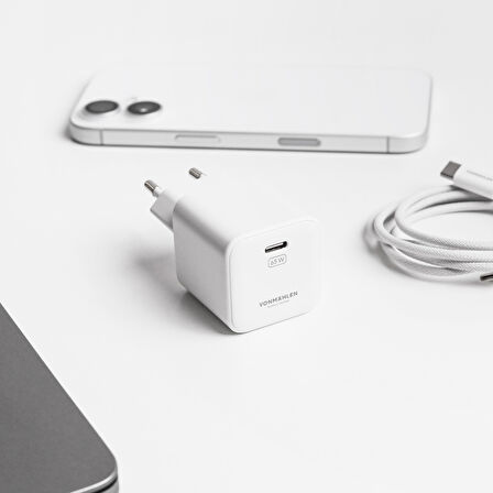 Vonmahlen Unity GaN 65W Adaptör - Beyaz