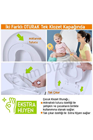 Aqua Bagno, Junior Klozet Kapağı, Beyaz, Yavaş Kapanan, PP