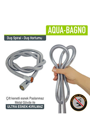 Aqua Bagno Smart Duş Hortumu - Spirali - Zinciri 150 cm.