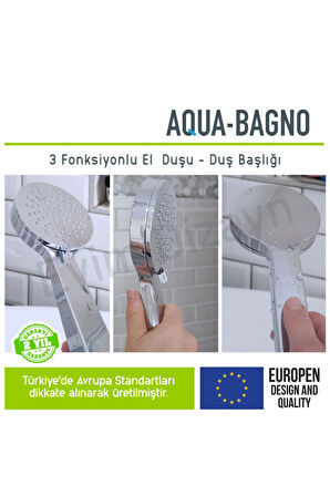 Aqua Bagno Smile El Duşu - Duş Başlığı 3 Fonksiyonlu