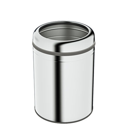 Aqua Bagno Basic Çöp Kovası - Çemberli Tip 8 L, Parlak Krom Paslanmaz