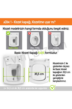 Aqua Bagno Basic Yavaş Kapanan Klozet Kapağı - Duroplast