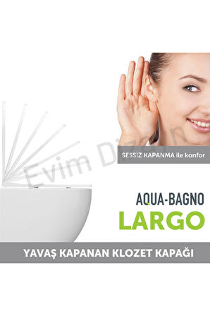 Largo - Yavaş Kapanan Klozet Kapağı - Duroplast