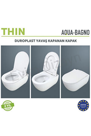 Thin Yavaş Kapanan Klozet Kapağı - Duroplast-yavaş Kapanan