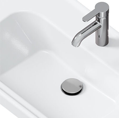  Aqua Bagno Smart Taşma Deliksiz Pop-up Sifon , Parlak Krom  Başlıklı , (1 -1/4)   