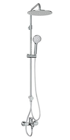 Adell Lido Rain Duş Sistemi + Lento Banyo Bataryası 2 Parça Set – Parlak Krom