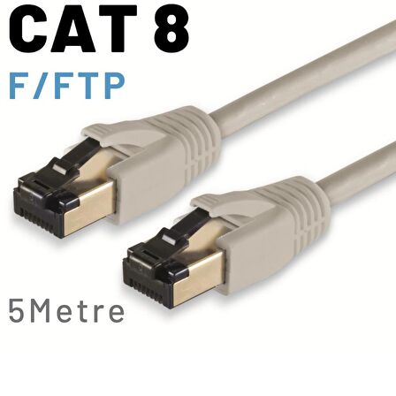 IRENIS 5 Metre CAT8 Kablo F/FTP LSZH Ethernet Network Lan Ağ Kablosu