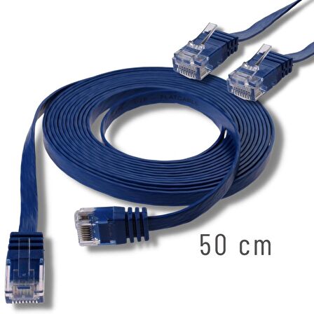 IRENIS 50 cm CAT6 Kablo Yassı Ethernet Network Lan Ağ İnternet Kablosu