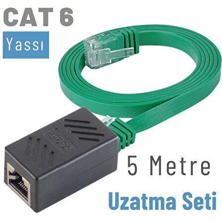 IRENIS 5 Metre CAT6 Kablo Uzatma Seti, Yassı Ethernet Kablo ve Ekleyici