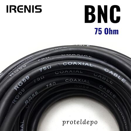 IRENIS BNC Kablo 75 Ohm RG59 Video, Kamera, CCTV