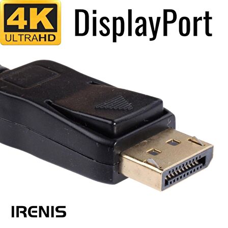 IRENIS DisplayPort Kablo - 19 pin - 165 Hz destekli - 21 Gbit