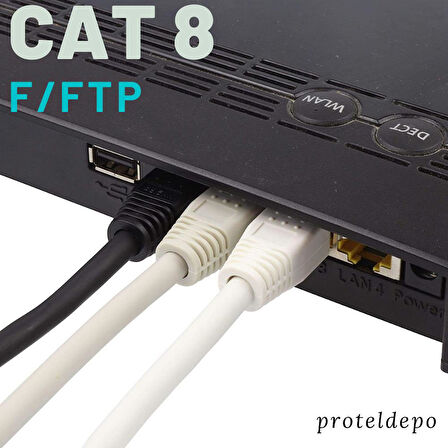 IRENIS 2 Metre CAT8 Kablo F/FTP LSZH Ethernet Network Lan Ağ Kablosu