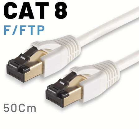 IRENIS 50 Cm CAT8 Kablo F/FTP LSZH Ethernet Network Lan Ağ Kablosu