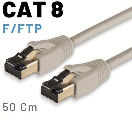 IRENIS 50 Cm CAT8 Kablo F/FTP LSZH Ethernet Network Lan Ağ Kablosu