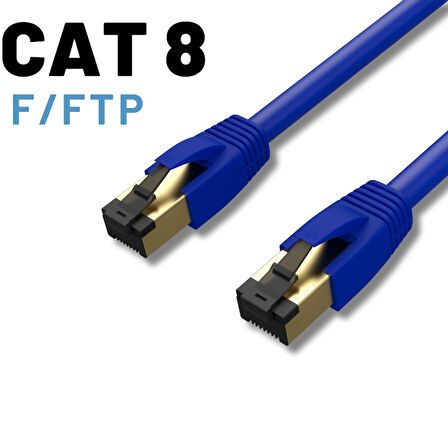 IRENIS 50 Cm CAT8 Kablo F/FTP LSZH Ethernet Network Lan Ağ Kablosu
