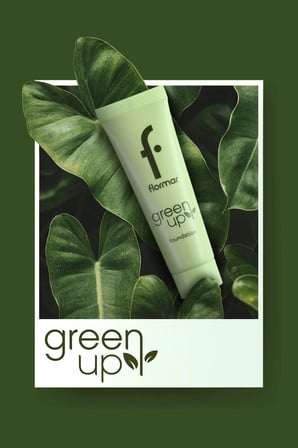 flormar green up kremsi dokulu & yarı mat bitişli vegan fondöten