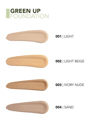flormar green up kremsi dokulu & yarı mat bitişli vegan fondöten