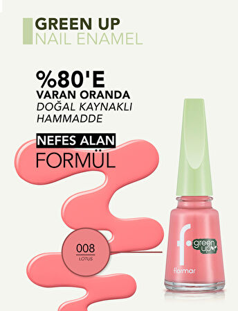 Flormar Green Up Yüksek Pigmentli & Parlak Bitişli Nefes Alabilen Vegan Oje