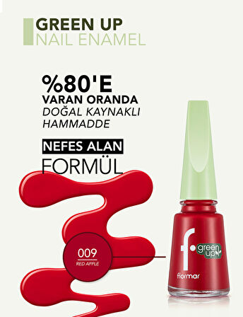 Parlak Bitişli Nefes Alabilen Vegan Oje-green Up Nail Enamel-009 Red Apple-4251903324069