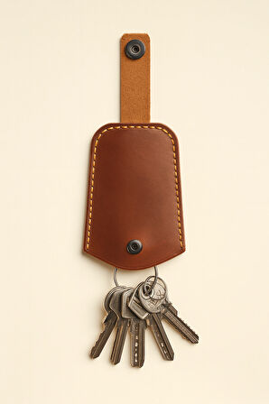 El Yapımı Hakiki Deri Anahtarlık