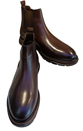 Libero L4896 Erkek Hakiki Deri Lastikli Termo Bot Kahve