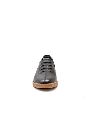 Lbr H1022 Erkek Hakiki Deri Kauçuk Antik Casual Ayakkabı Siyah