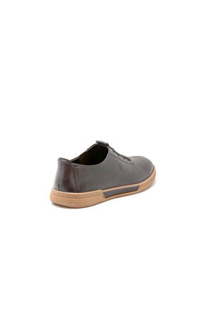 Lbr H1022 Erkek Hakiki Deri Kauçuk Antik Casual Ayakkabı Siyah