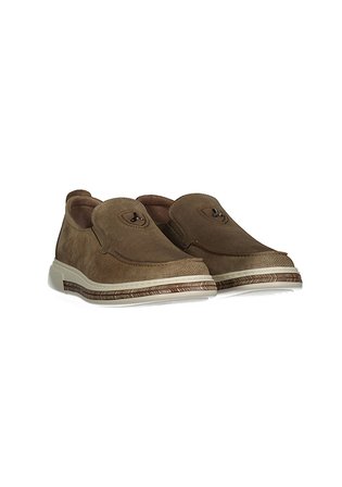 Lbr H1046 Erkek Hakiki Deri Eva Antik Casual Ayakkabı Nubuk Vizon