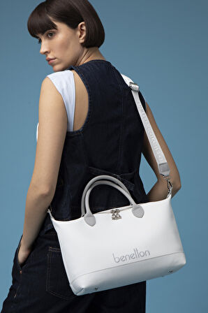 Benetton 1612 Kadın Çanta BEYAZ-A.GRİ-A.GRİ