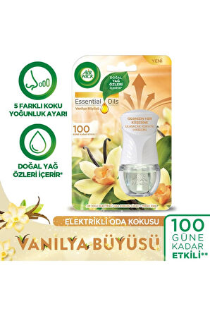 Elektrikli Oda Kokusu Kit Vanilya Büyüsü (Cihaz + Koku) - Esansiyel Yağlar Içerir*