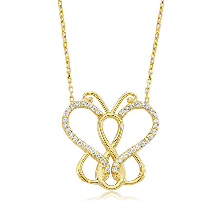 925 Ayar Gümüş Sonsuzluk Kelebek Kolye PT2610153