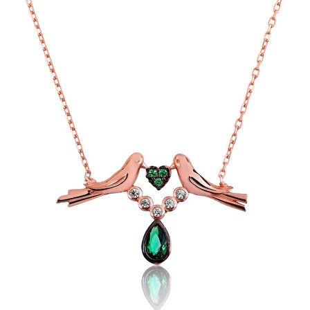 925 Ayar Gümüş Sevgi Kuşu Kadın Gümüş Kolye PT2610527