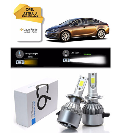 Opel Astra J Uzun Far Led Xenon Şimşek Etkili 2009-2012 Arası